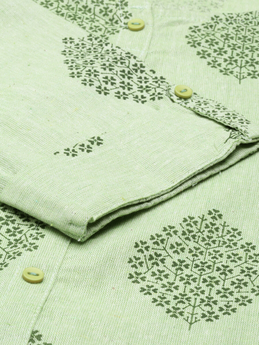 Marcia Green Printed Cotton Straight Kurta Set - Image 9