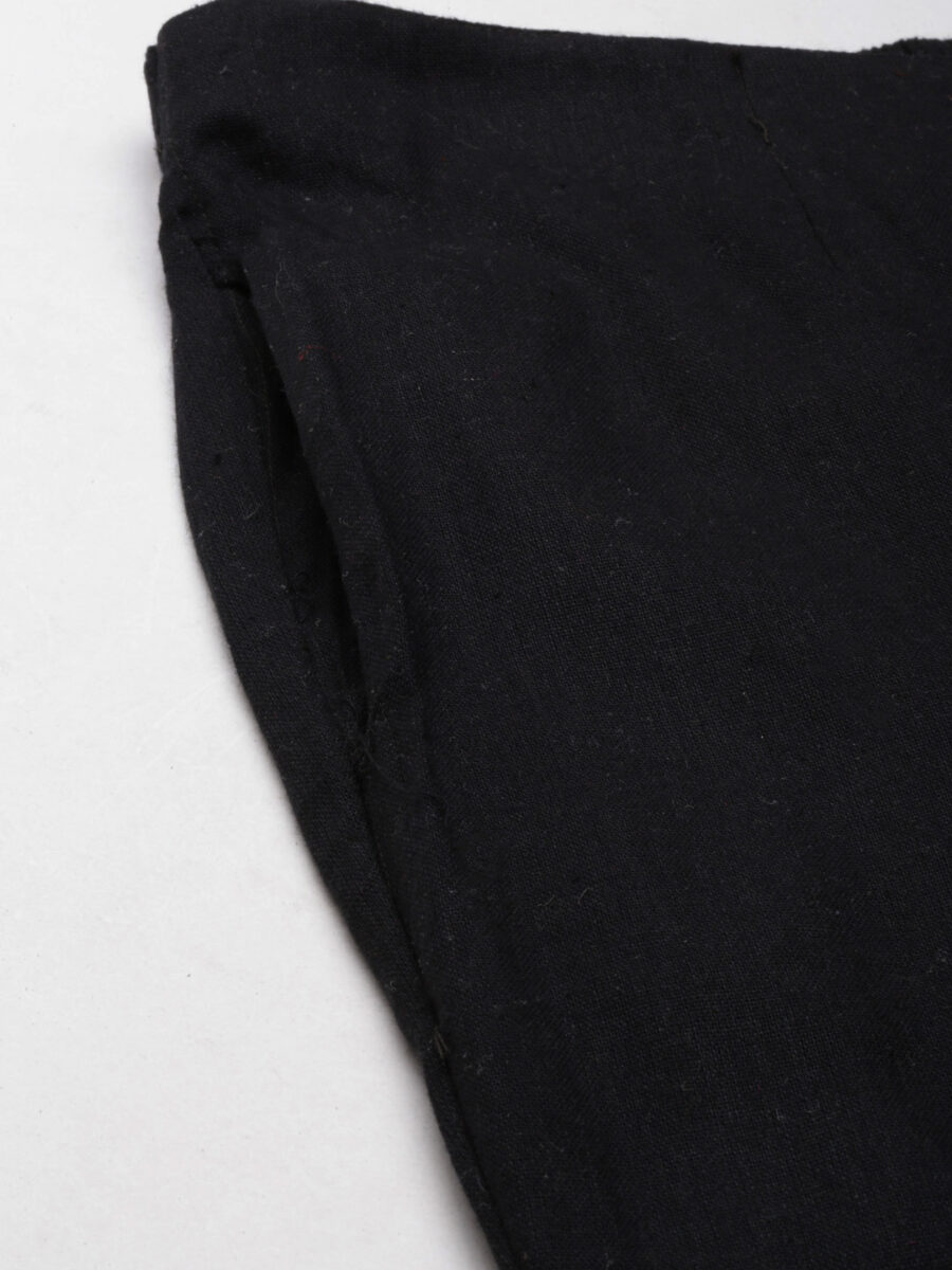 Marcia Black Solid Cotton Regular Trousers - Image 6
