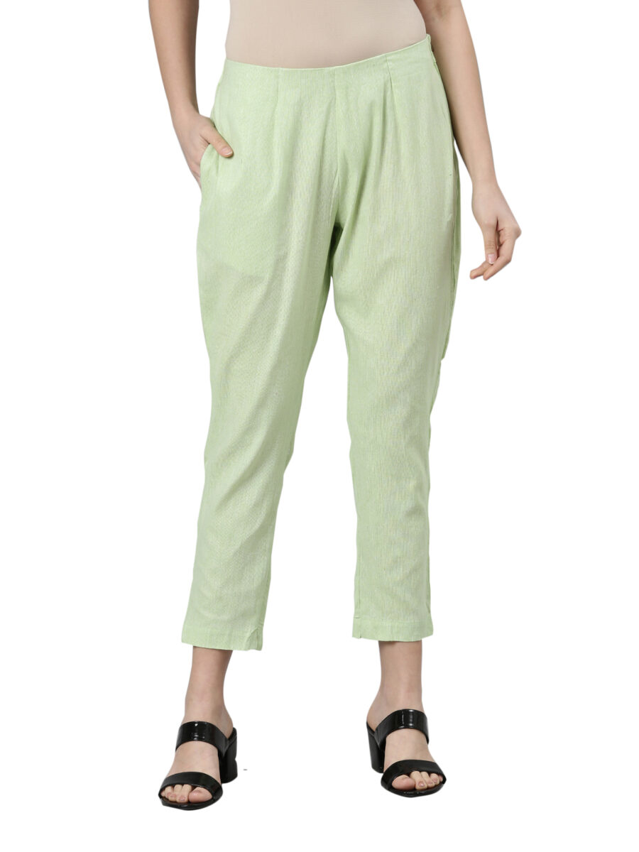 Marcia Green Solid Cotton Regular Trousers - Image 5