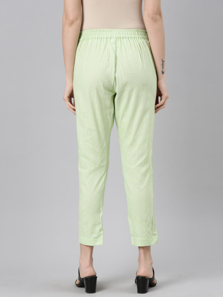 Marcia Green Solid Cotton Regular Trousers - Image 2