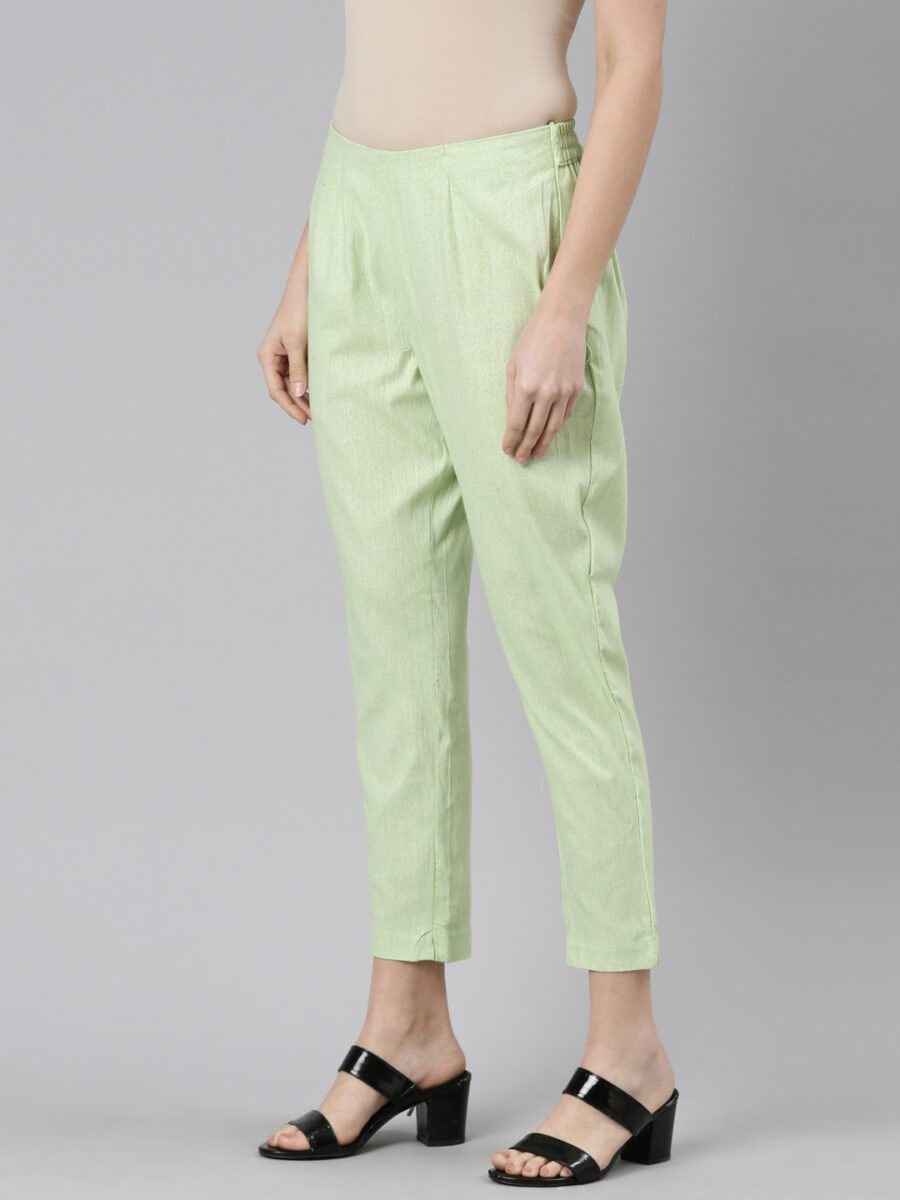 Marcia Green Solid Cotton Regular Trousers - Image 9