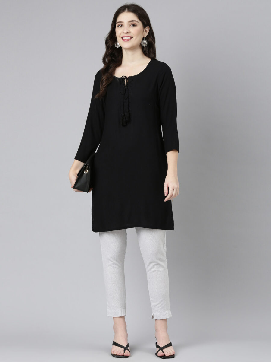 Marcia Silver Solid Cotton Straight Trousers - Image 5