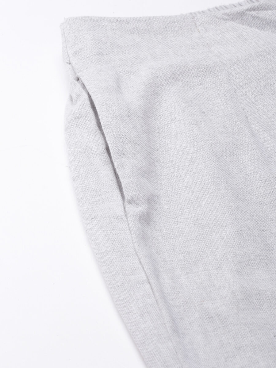 Marcia Silver Solid Cotton Straight Trousers - Image 6