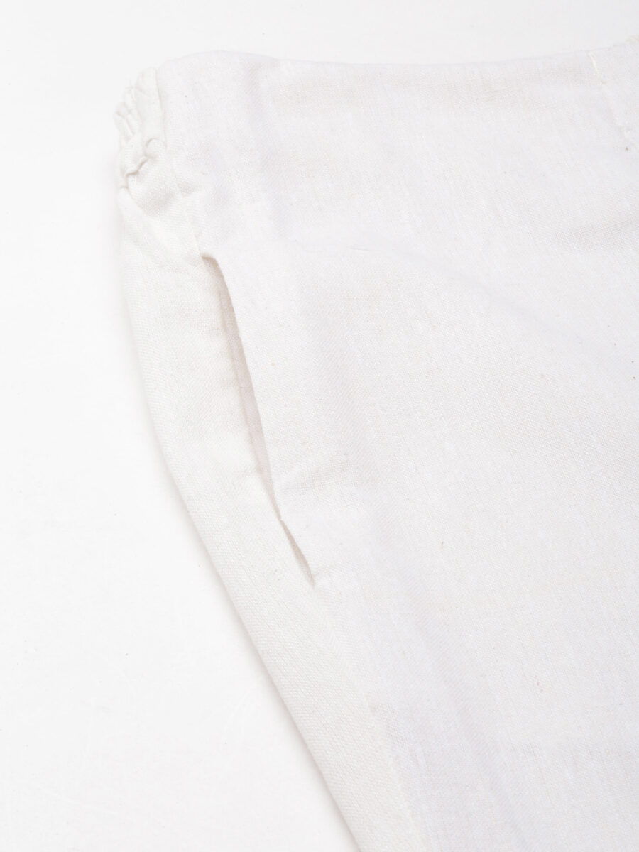 Marcia White Solid Cotton Regular Trousers - Image 6
