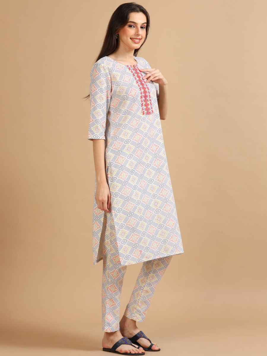 Marcia Multi Printed Cotton Kurta Set - Image 3