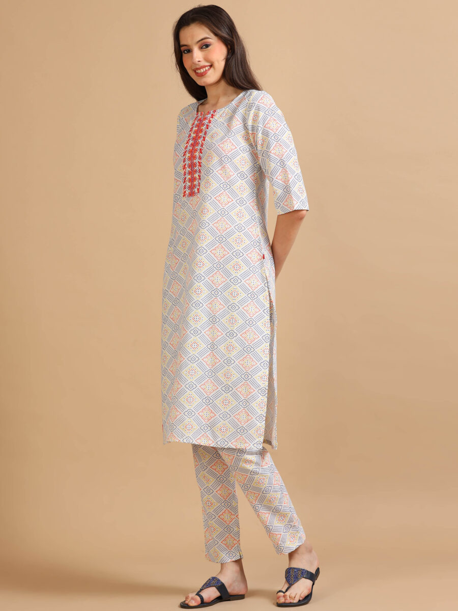Marcia Multi Printed Cotton Kurta Set - Image 4