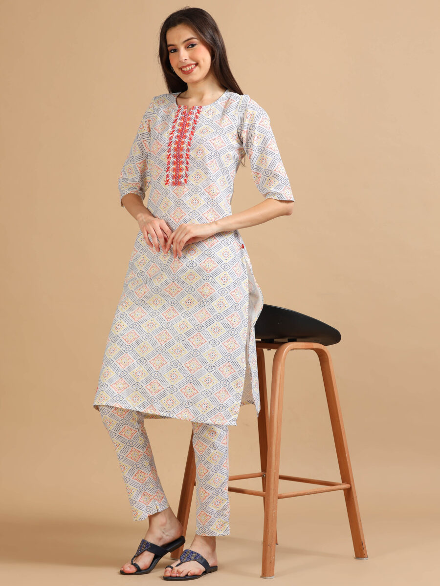 Marcia Multi Printed Cotton Kurta Set