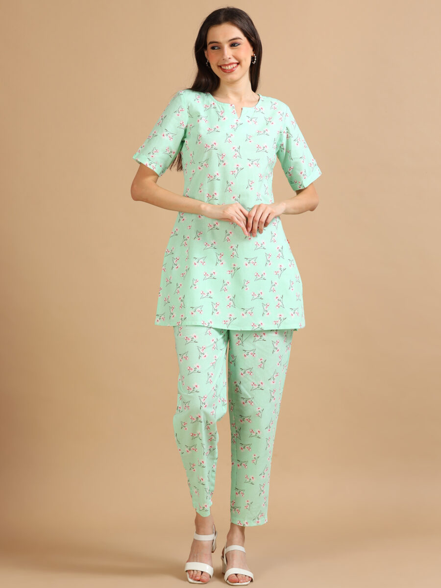 Marcia Green Printed Cotton Co-Ord Set - Image 2