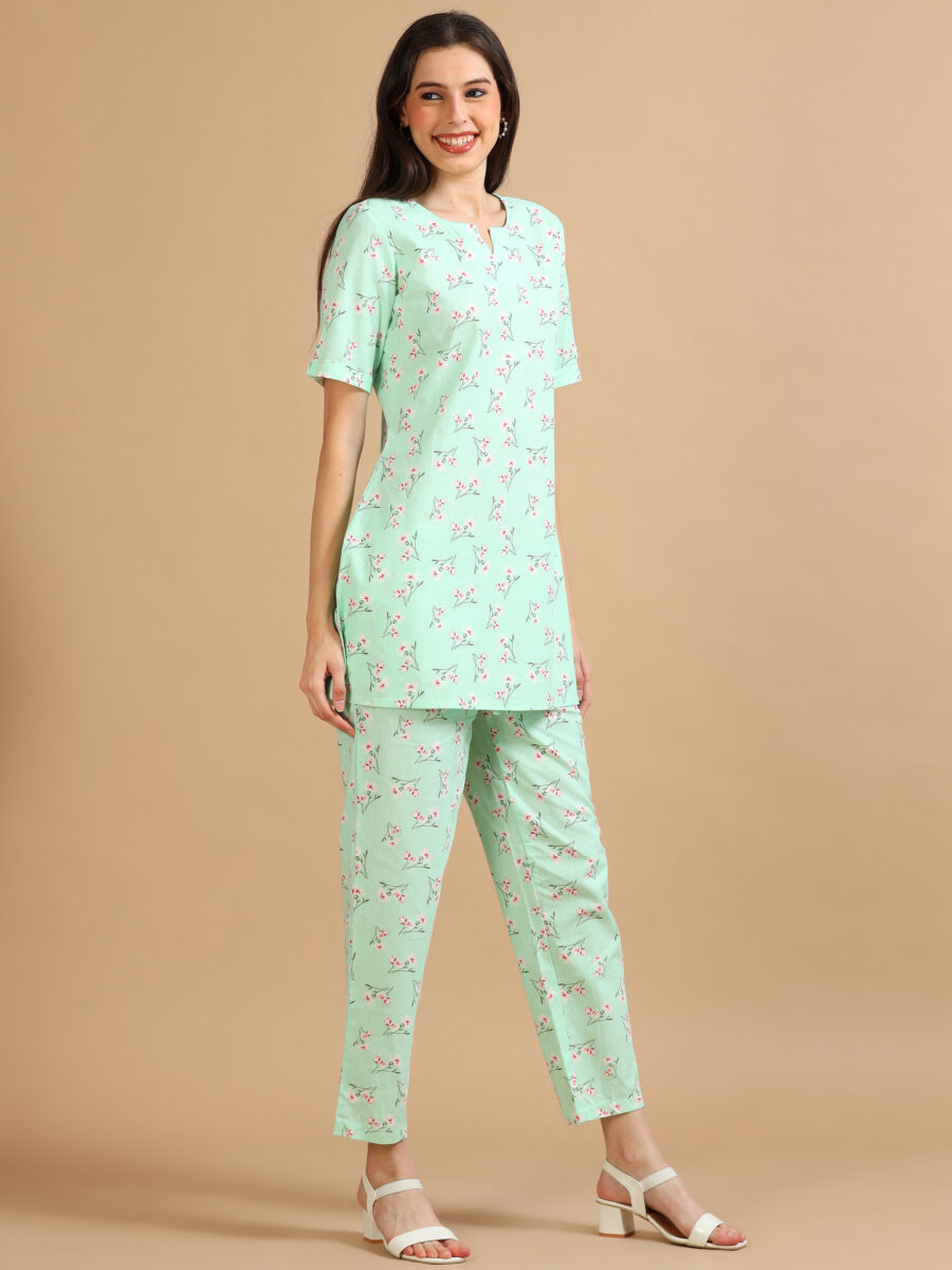 Marcia Green Printed Cotton Co-Ord Set - Image 3