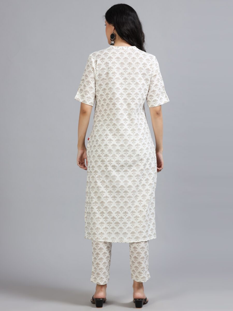 Marcia White Embroidery Cotton Kurta Set - Image 5