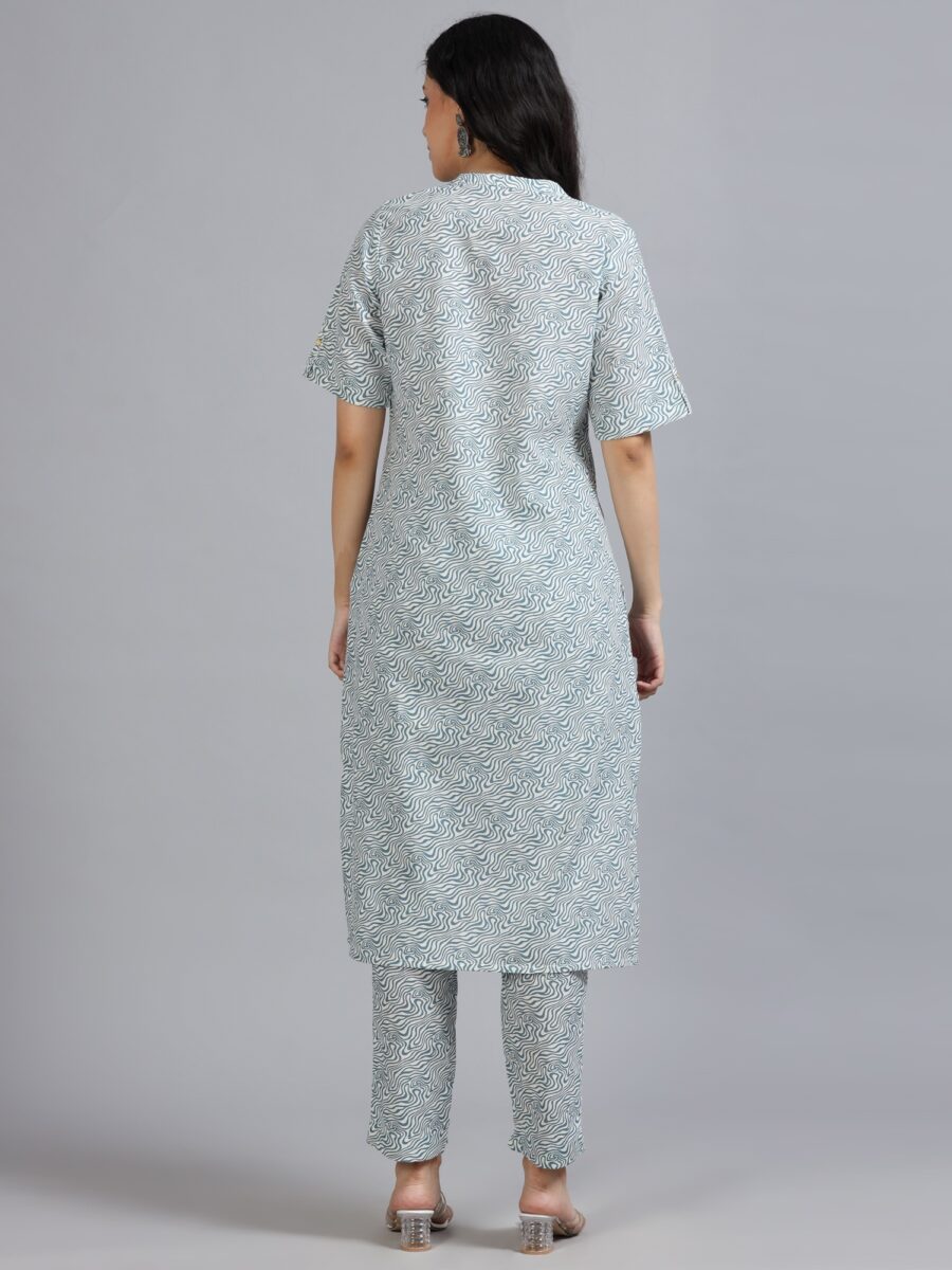 Marcia White Embroidery Cotton Kurta Set - Image 5