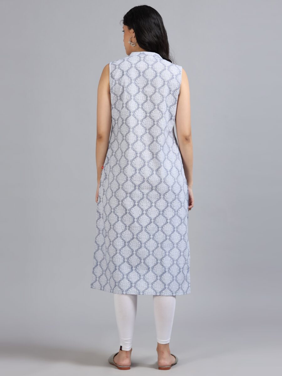 Marcia Blue Printed Cotton Kurta - Image 5